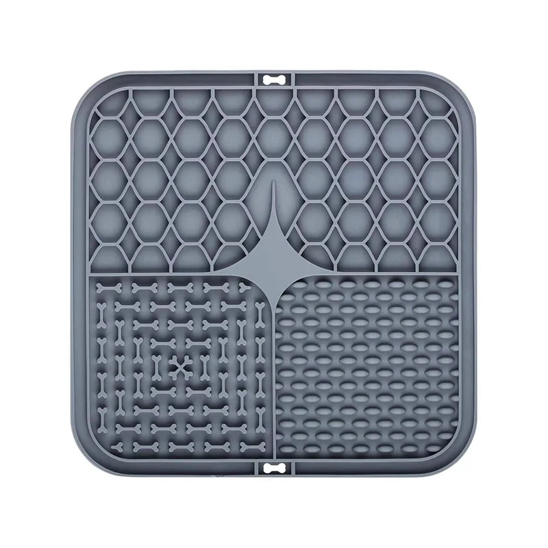 Silicone Pet Licking Mat With Strong Suction Cups Dog Slow Feeder Bowl Anti Choking Slow Food Pad For Dogs Cats Anxiety Relief